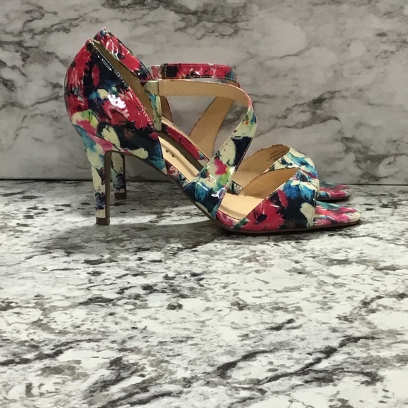 Unisa Shoes - Unisa Women's Floral Patent Open Toe Pumps Heels